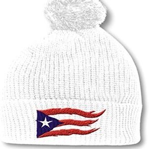 Puerto Rico Pom Pom Beanies for Women Puerto Rico Flame Flag, Puerto Rico hat